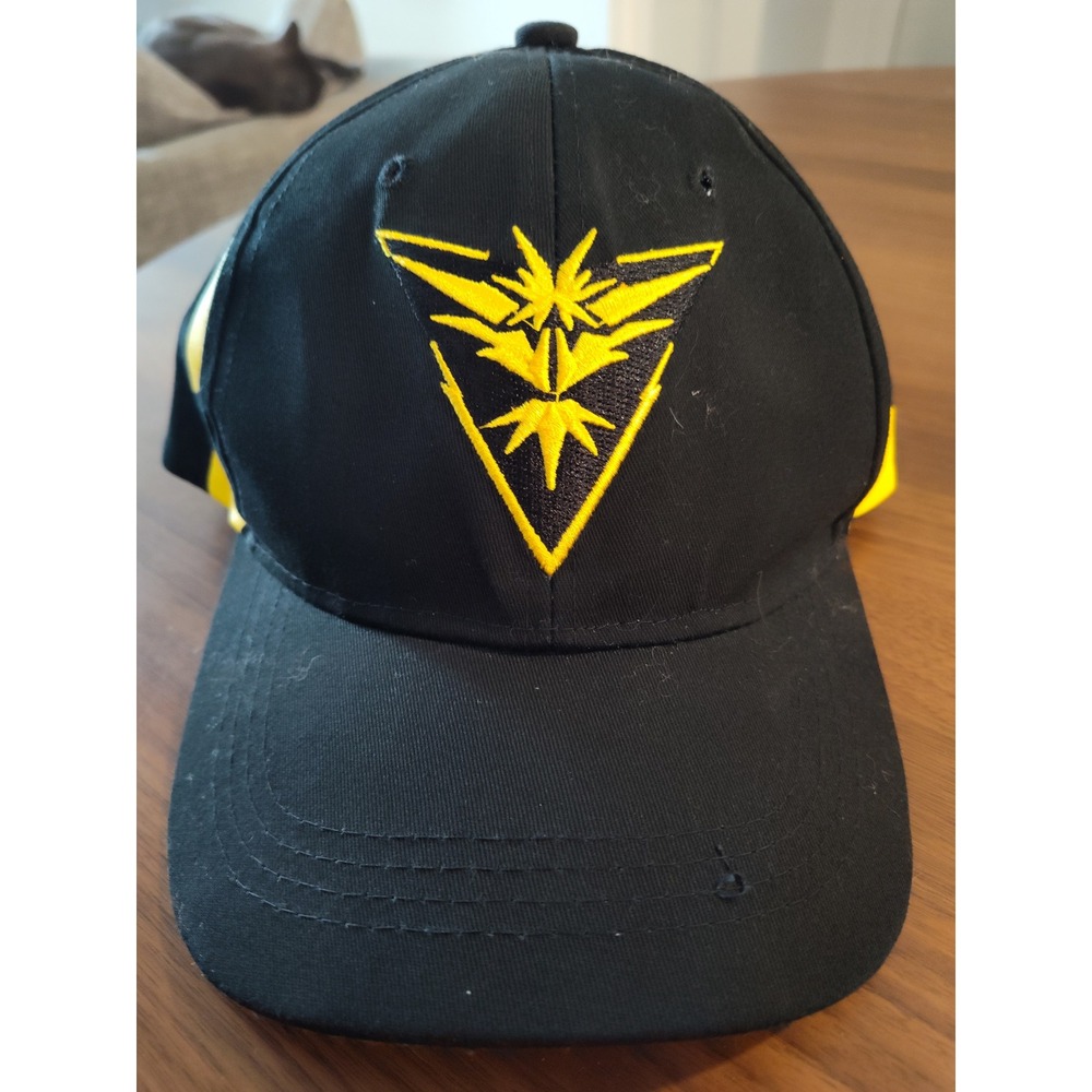 Pokemon Go Team Instinct Snapback Hat Black Yellow Zapdos Logo Baseball Cap